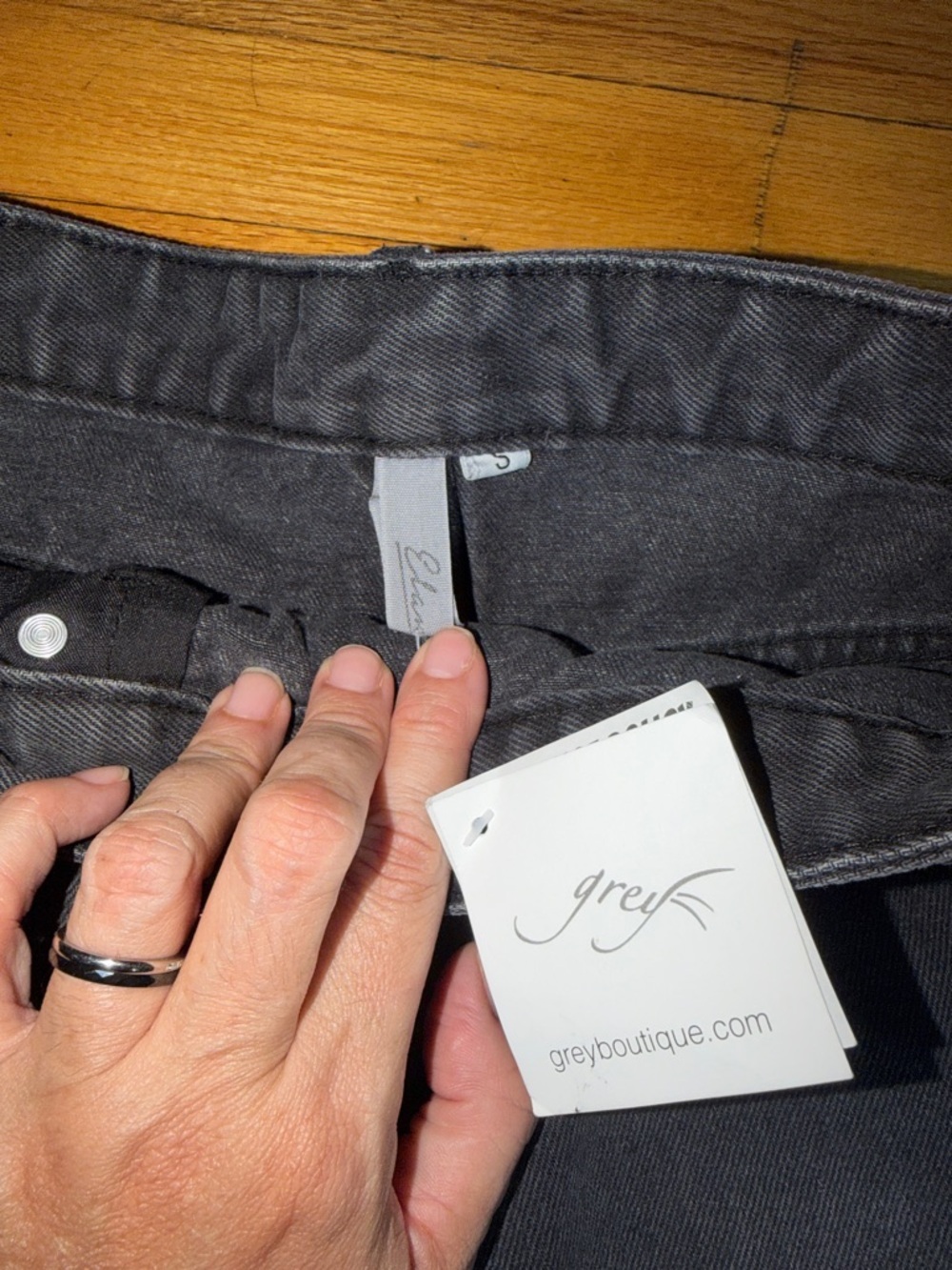 Elan Black Distressed Denim Mini Skirt - Picture 5 of 7